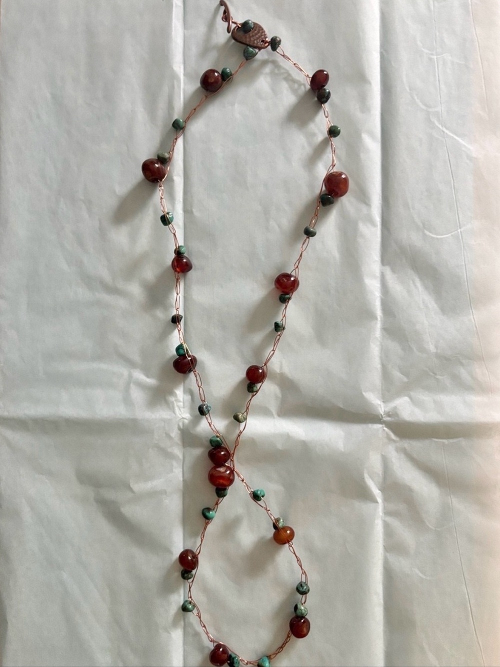 Turquoise and Copper Necklace - Picture 3 of 3